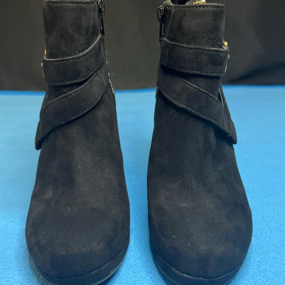 Dolce Vita Black Suede Boot Wedges Booties Size 7.5